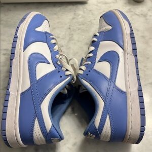 Nike” dunks “blue & white ladies size 9 men’s size 7 athletic shoes like new